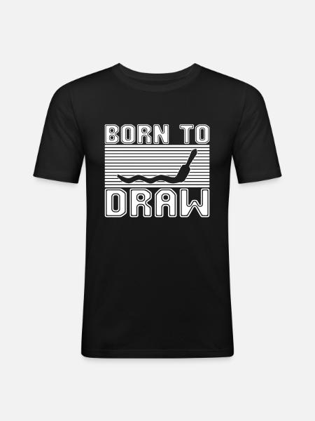 Painting Drawing - Men's Slim Fit T-Shirt - black