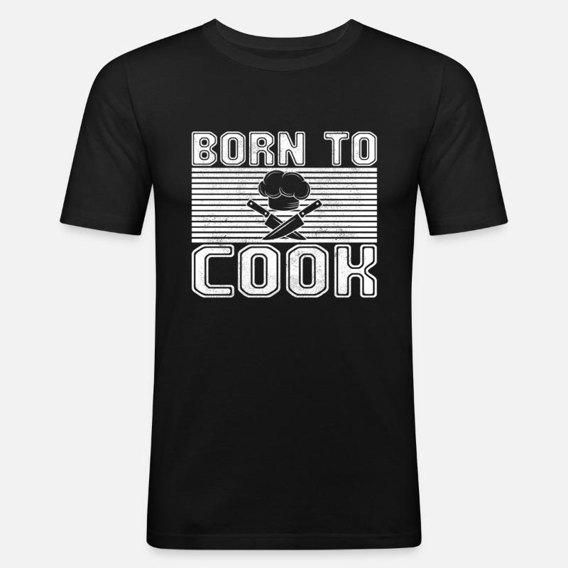 Kochen - Männer Slim Fit T-Shirt - Schwarz