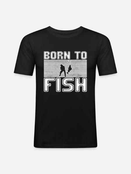 Pêche - T-shirt près du corps Homme - noir