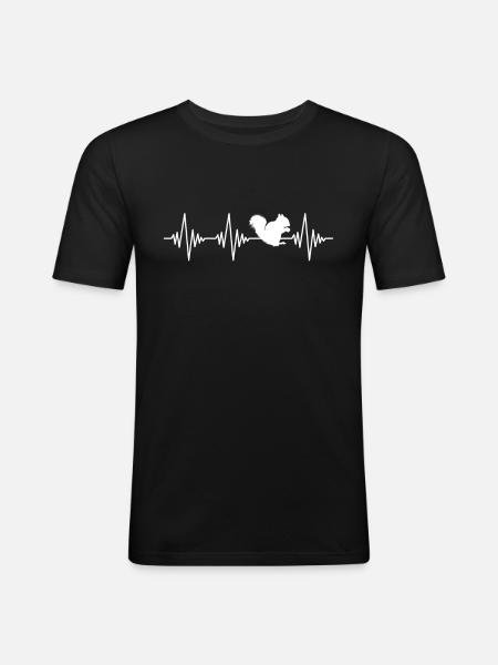 Squirrel Heartbeat - Men's Slim Fit T-Shirt - black