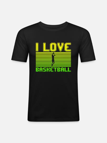 I love basketball - Men's Slim Fit T-Shirt - black