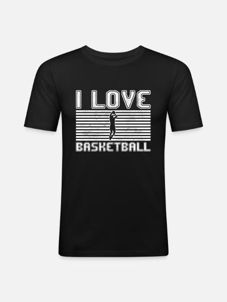 I love basketball - Men's Slim Fit T-Shirt - black