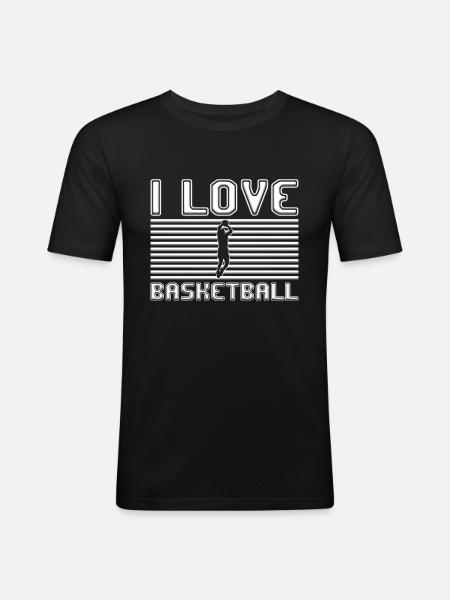 I love basketball - Men's Slim Fit T-Shirt - black