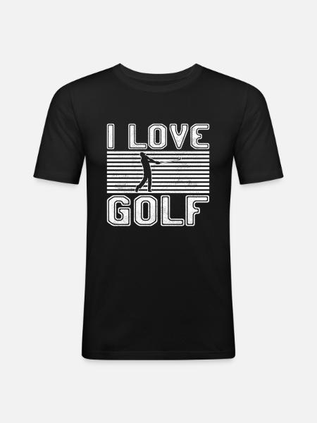 I love golf - Men's Slim Fit T-Shirt - black