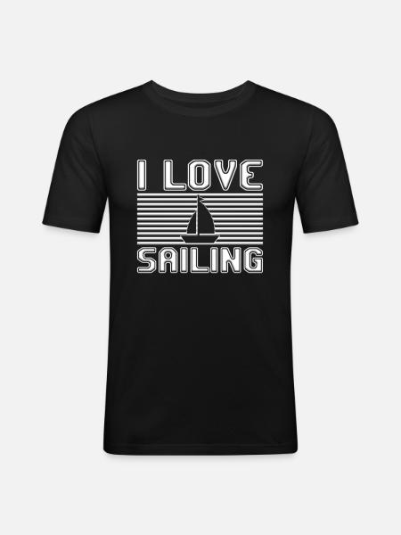 I love sailing - Men's Slim Fit T-Shirt - black