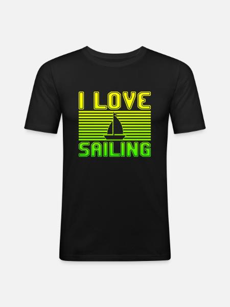 I love sailing - Men's Slim Fit T-Shirt - black