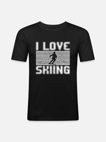 I love skiing - Men's Slim Fit T-Shirt - black