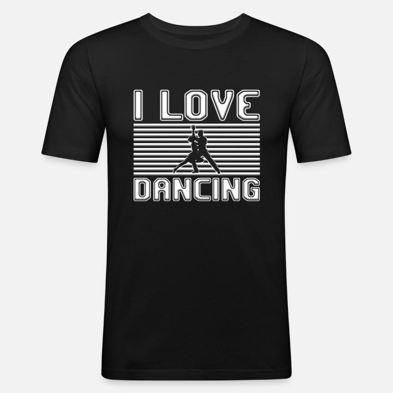 I love dancing - Männer Slim Fit T-Shirt - Schwarz