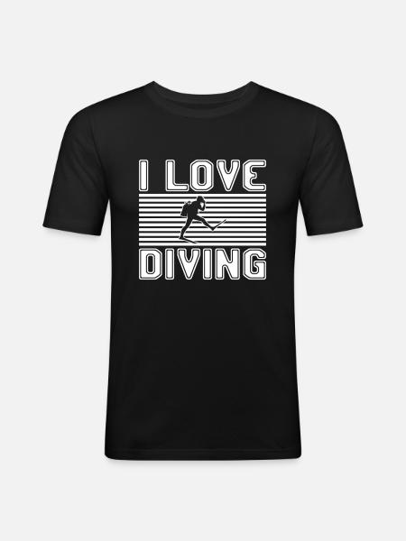 J’adore la plongée - T-shirt près du corps Homme - noir