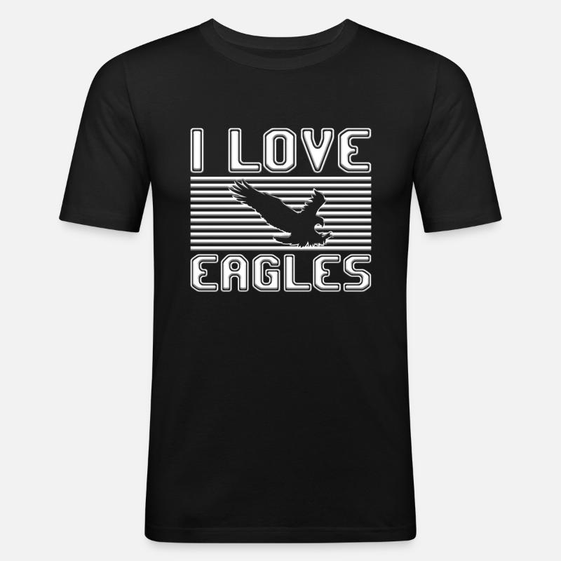 I love eagles - Männer Slim Fit T-Shirt - Schwarz