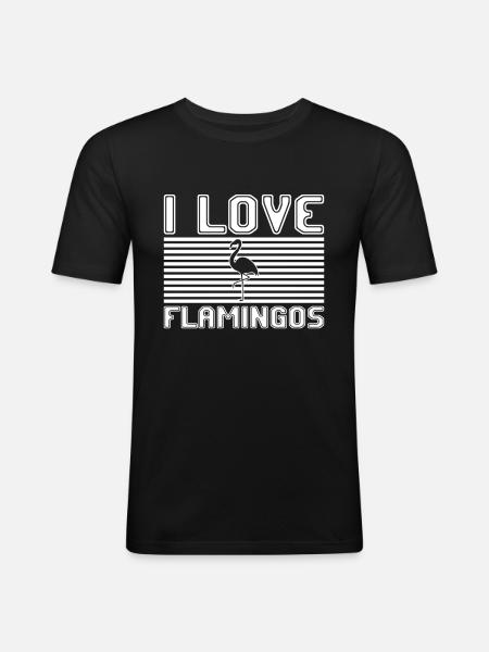 I love flamingos - Men's Slim Fit T-Shirt - black