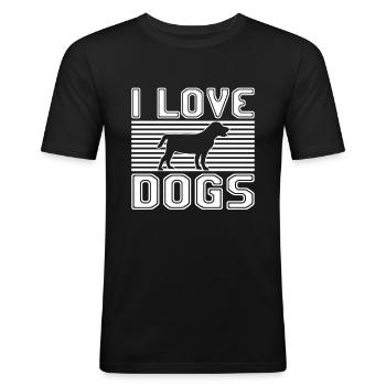 I love dogs - Men's Slim Fit T-Shirt - black - Front - Nik (191cm)