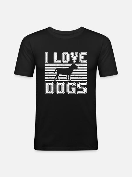 I love dogs - Men's Slim Fit T-Shirt - black