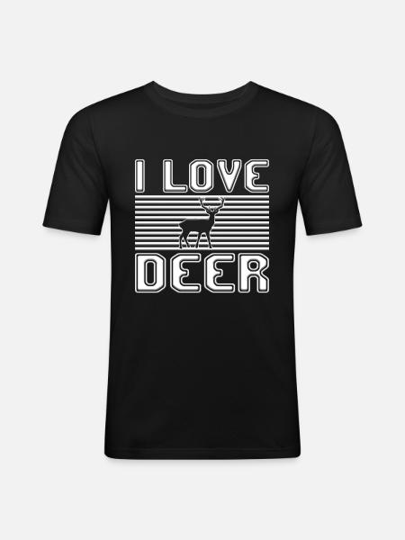 I love deer - Men's Slim Fit T-Shirt - black