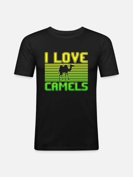 I love camels - Men's Slim Fit T-Shirt - black