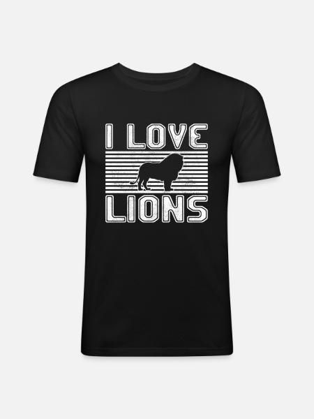 I love lions - Men's Slim Fit T-Shirt - black
