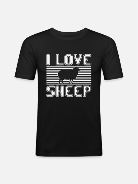 I love sheep - Men's Slim Fit T-Shirt - black