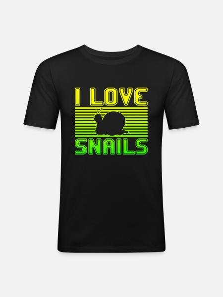 I love snails - Men's Slim Fit T-Shirt - black