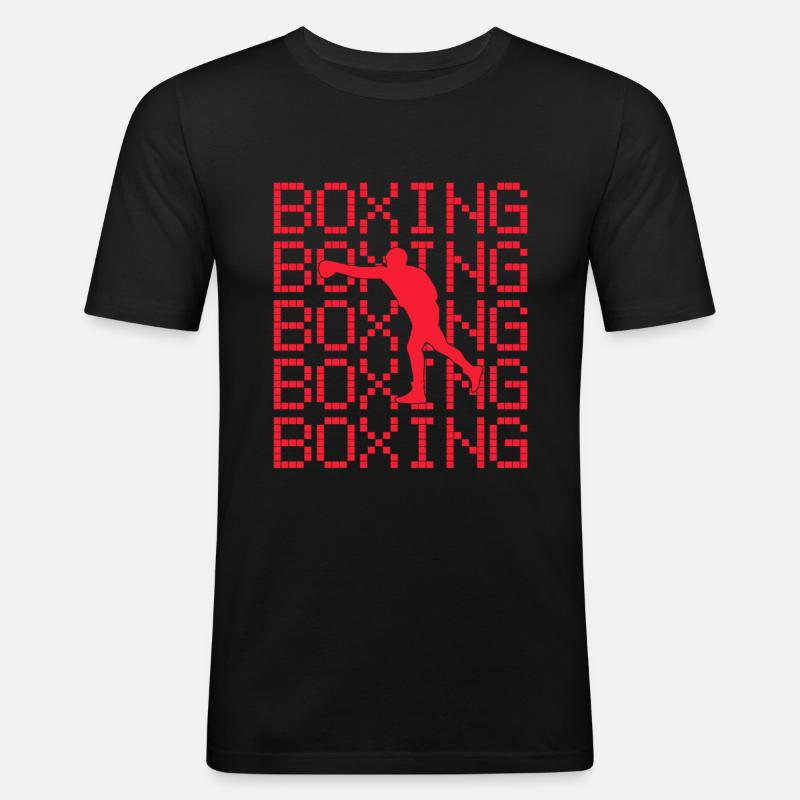Boxen - Männer Slim Fit T-Shirt - Schwarz