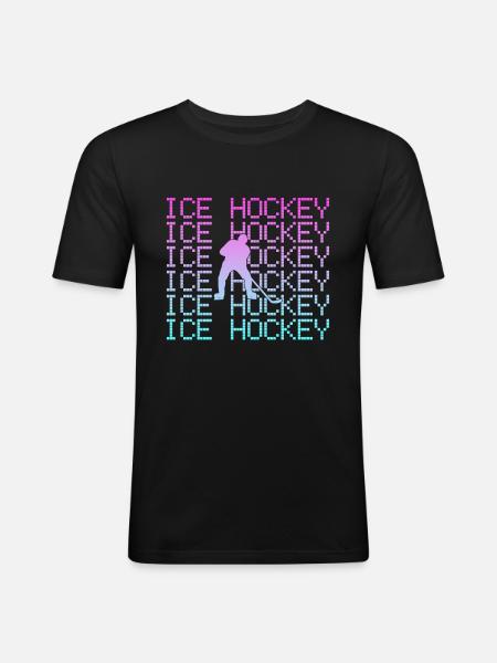 Eishockey - Männer Slim Fit T-Shirt - Schwarz