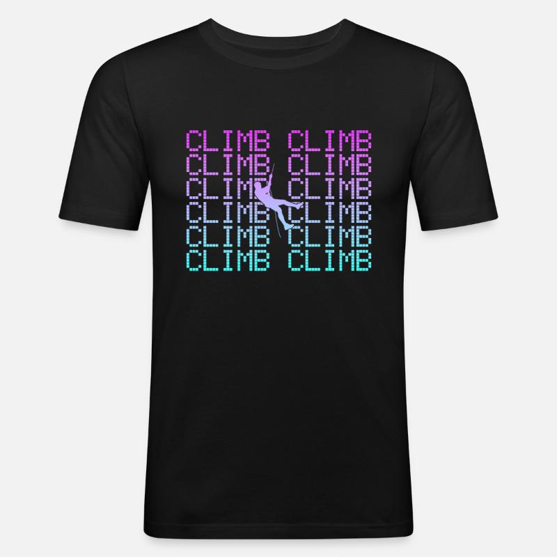 Klettern - Männer Slim Fit T-Shirt - Schwarz