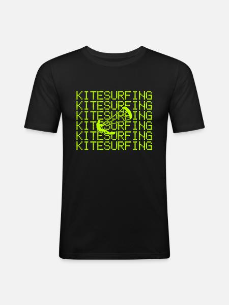 kitesurf - T-shirt près du corps Homme - noir