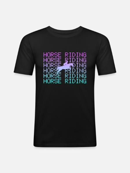 Équitation - T-shirt près du corps Homme - noir