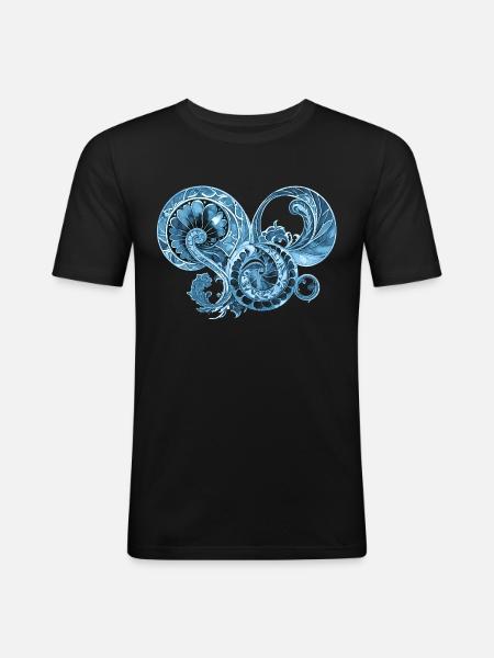 Blue Ornament - Men's Slim Fit T-Shirt - black