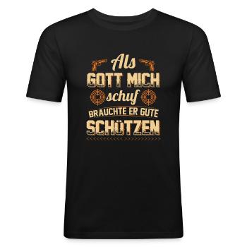 Shooting clubs | Rifleman King Protect Gifts - Men's Slim Fit T-Shirt - black - Front - Nik (191cm)