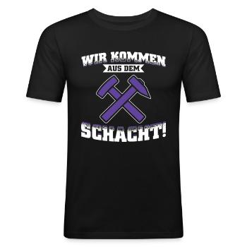 Aue Erzgebirge Fußball - Männer Slim Fit T-Shirt - Schwarz - Vorne - Nik (191cm)