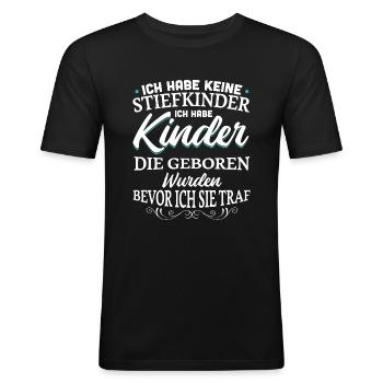 Stiefvater Stiefeltern Bonuspapa Bonus Geschenk - Männer Slim Fit T-Shirt - Schwarz - Vorne - Nik (191cm)