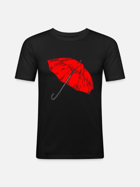 Rode paraplu's Academia paraplu Vintage cool cadeau - Mannen slim fit T-shirt - zwart