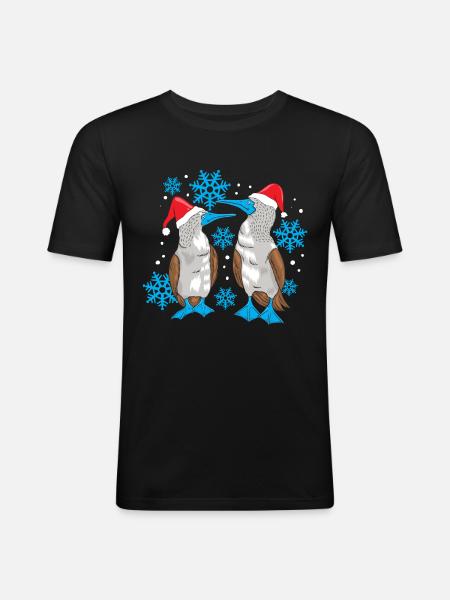 Blue-footed Christmas - Men's Slim Fit T-Shirt - black
