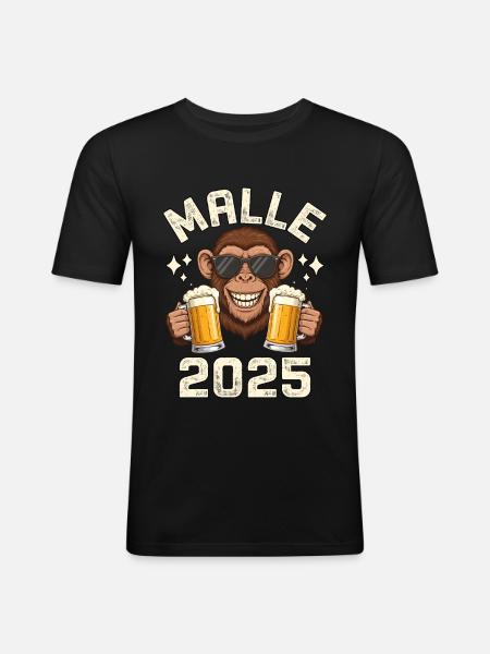 Malle 2025 Monkeys - Men's Slim Fit T-Shirt - black