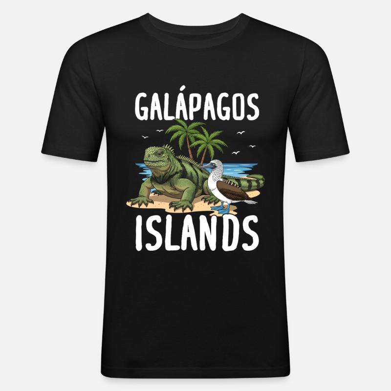 Galapagos Islands - Männer Slim Fit T-Shirt - Schwarz