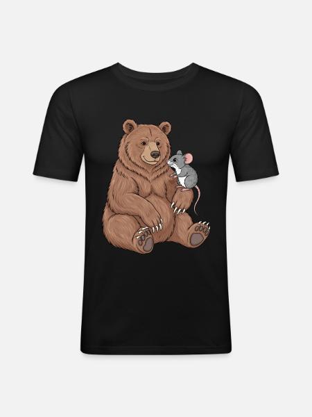 Bear and Mouse - Men's Slim Fit T-Shirt - black