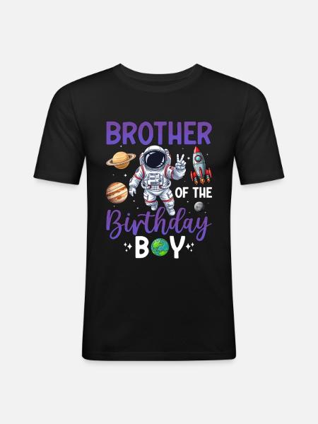 Frère du garçon d’anniversaire - T-shirt près du corps Homme - noir