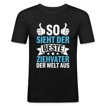So Sieht Der Beste Ziehvater Der Welt Aus - Männer Slim Fit T-Shirt - Schwarz - Vorne - Nik (191cm)