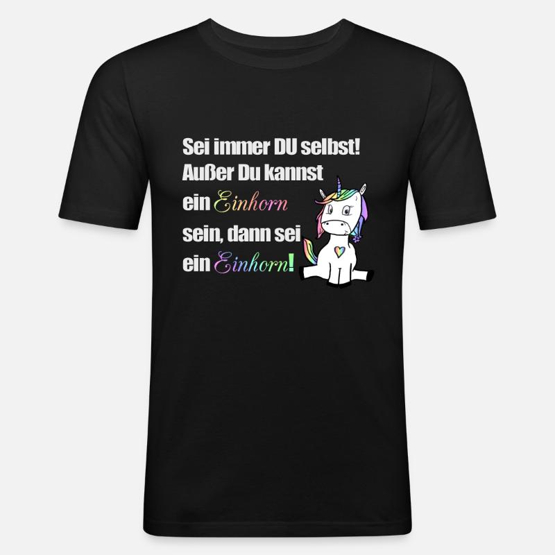 Sei immer du selbst - Männer Slim Fit T-Shirt - Schwarz