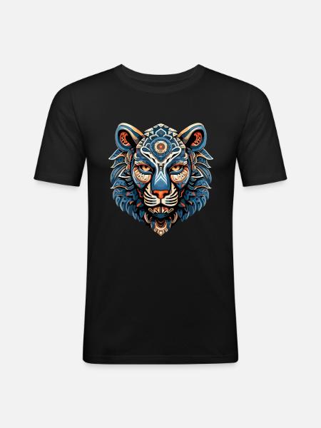 Lion Emblem - Men's Slim Fit T-Shirt - black