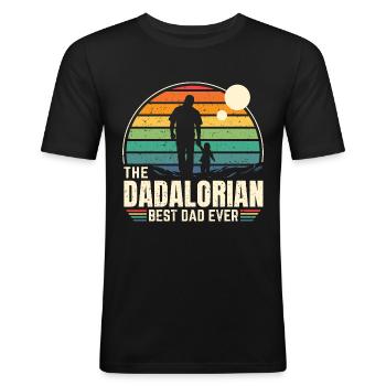 Sunset - The Dadalorian Command - Bester Vater - Männer Slim Fit T-Shirt - Schwarz - Vorne - Nik (191cm)