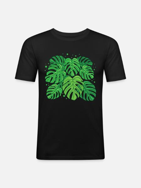 Monstera Deliciosa - Men's Slim Fit T-Shirt - black