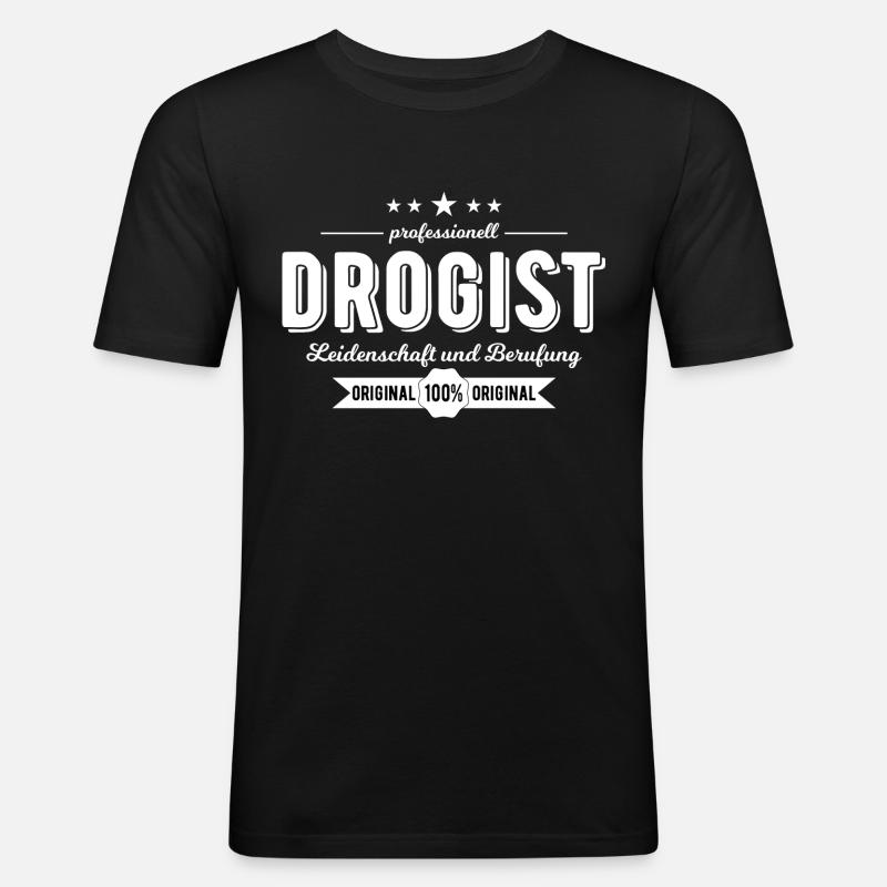 Drogist Beruf Geschenk - Männer Slim Fit T-Shirt - Schwarz