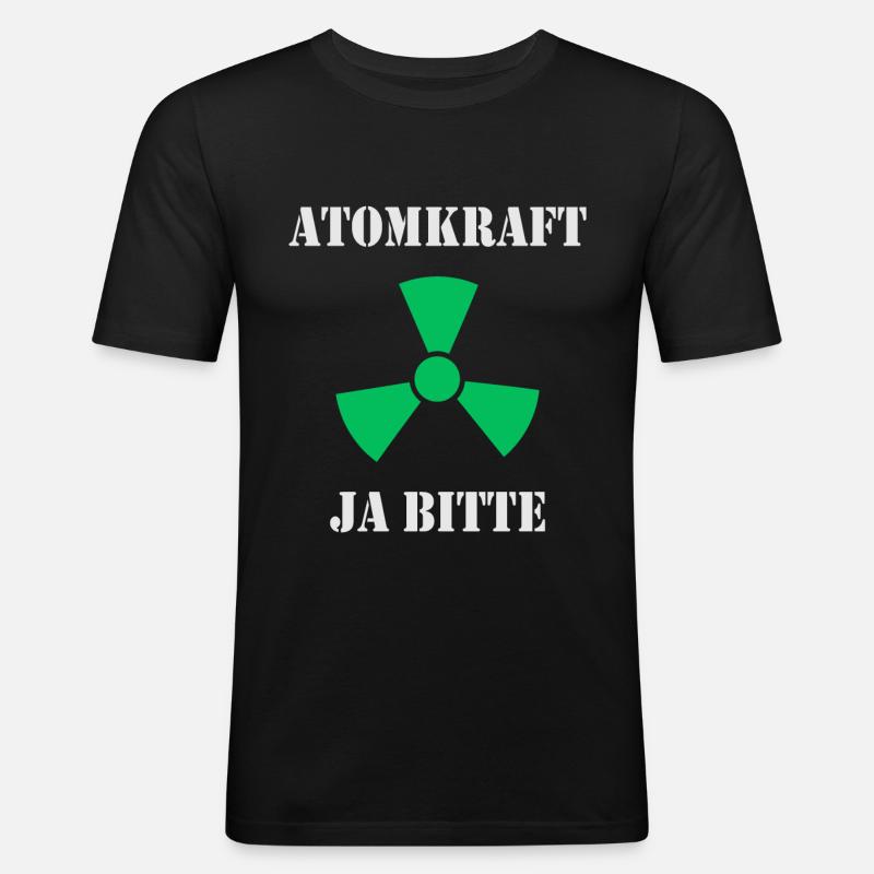 Atomkraft, Ja bitte - Männer Slim Fit T-Shirt - Schwarz