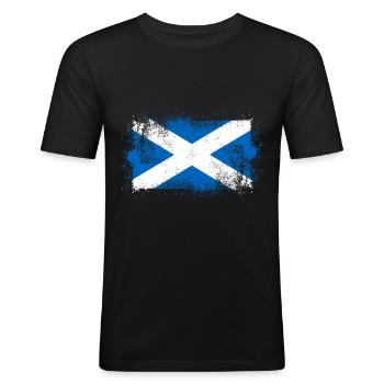 ecosse - T-shirt près du corps Homme - noir - Devant - Nik (191cm)