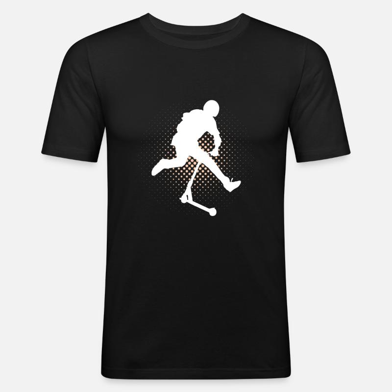Freestyle-Roller - Männer Slim Fit T-Shirt - Schwarz