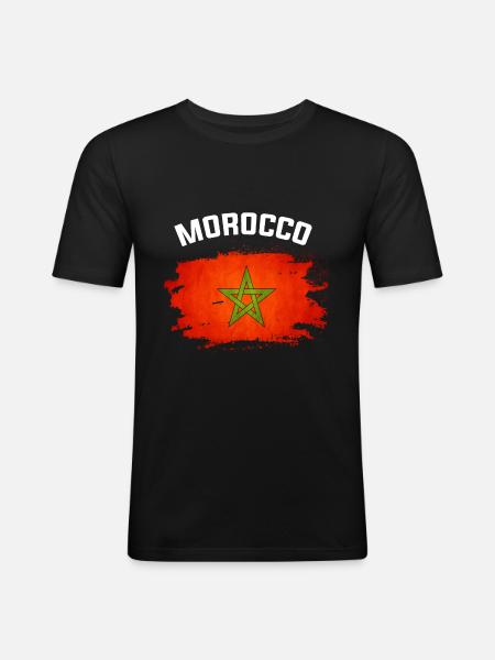Morocco - T-shirt près du corps Homme - noir