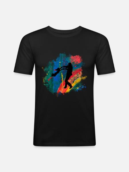 Père et fille - T-shirt près du corps Homme - noir