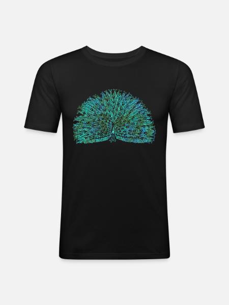 peacock - Men's Slim Fit T-Shirt - black