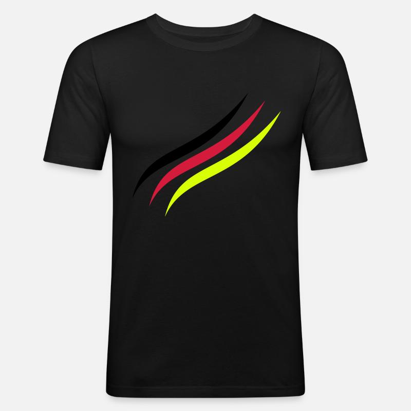 German Line - Männer Slim Fit T-Shirt - Schwarz
